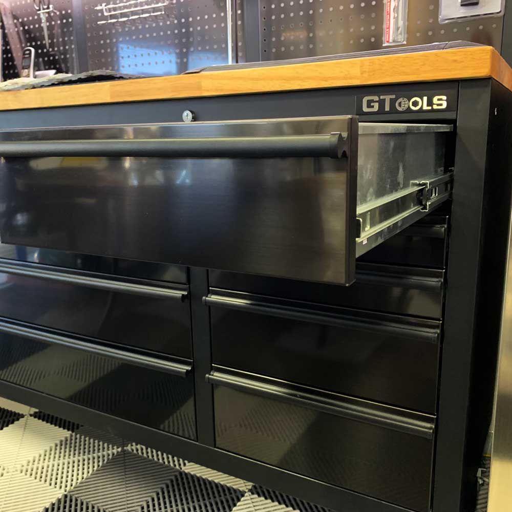 GTX 1.8M x 2M Black Stainless Steel Workbench Combo with Mega Drawer - Premium Tool Box from GTools - Just $1999! Shop now at GTools