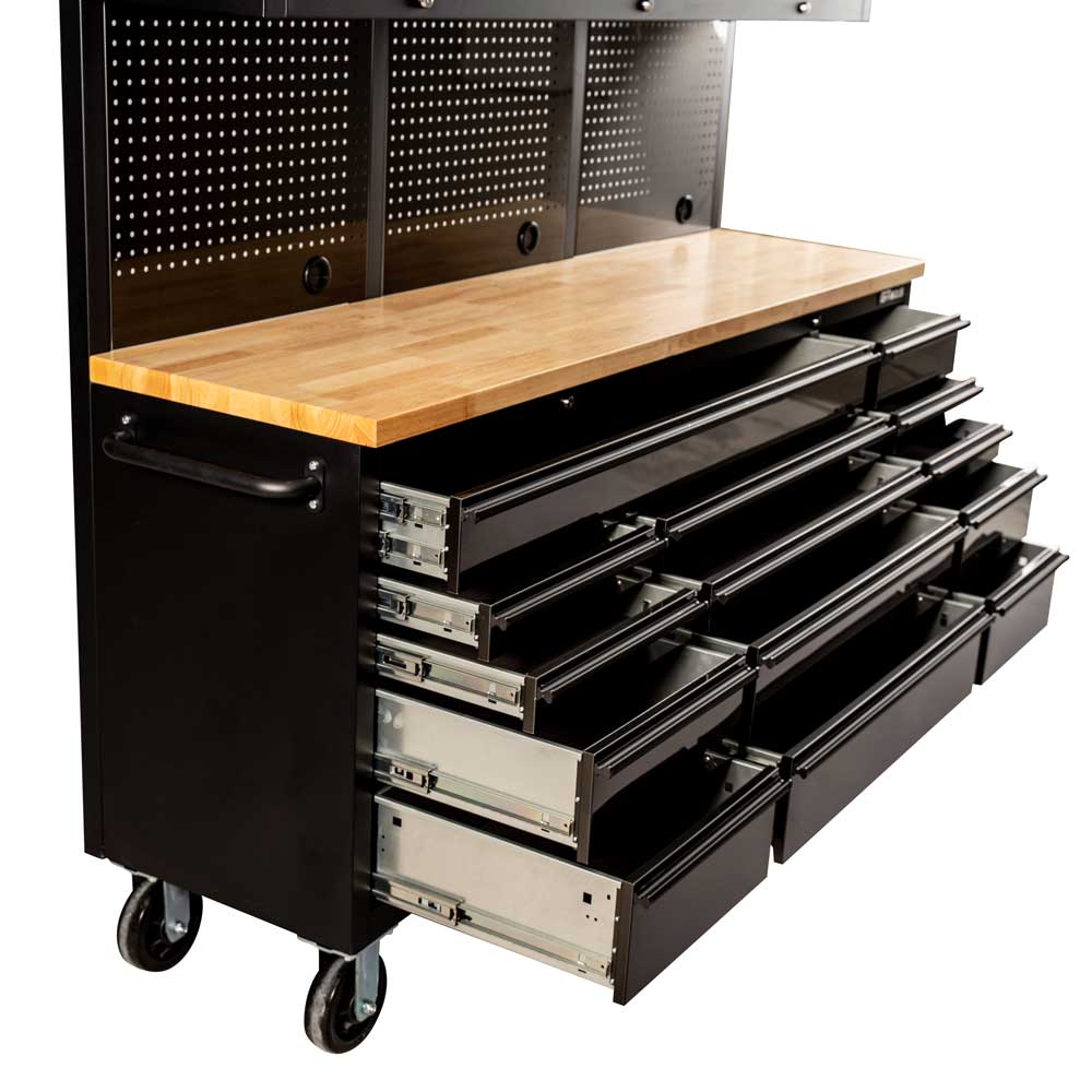 GTX 1.8M x 2M Black Stainless Steel Workbench Combo with Mega Drawer - Premium Tool Box from GTools - Just $1999! Shop now at GTools