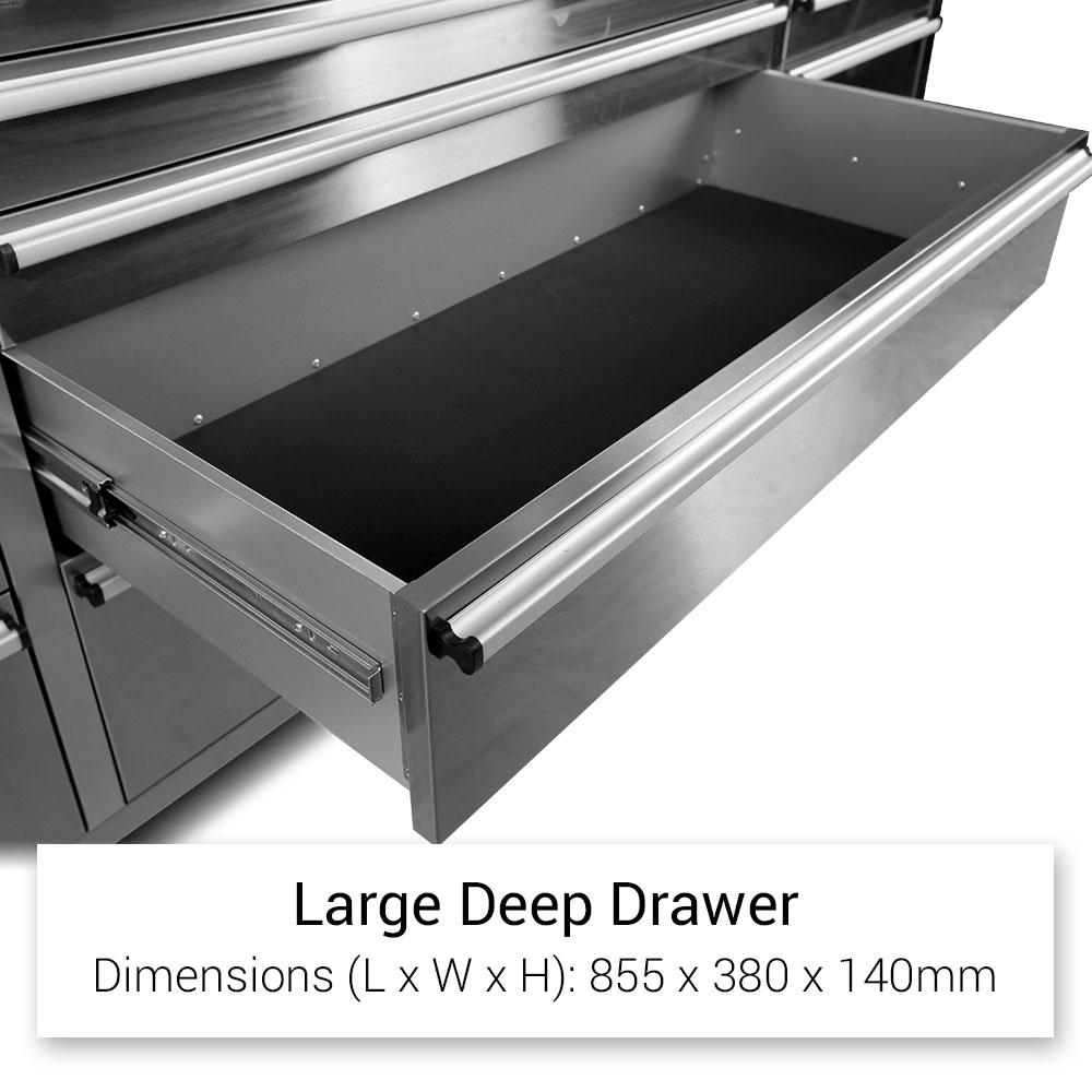 GT 1.8M Stainless Steel 15 drawer Workbench Combo - Premium Garage Cabinets - Rolling from GT - Just $1299! Shop now at GTools