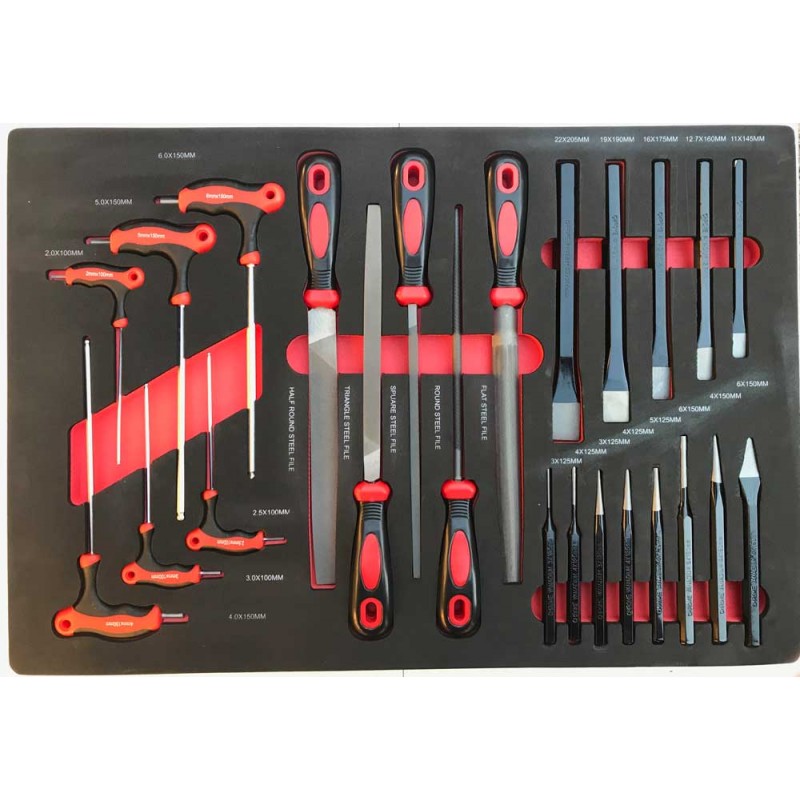 24 Piece Hex Key, Metal File, Punch & Cold Chisel Set in EVA Tray - Premium Pliers from GTools - Just $99! Shop now at GTools