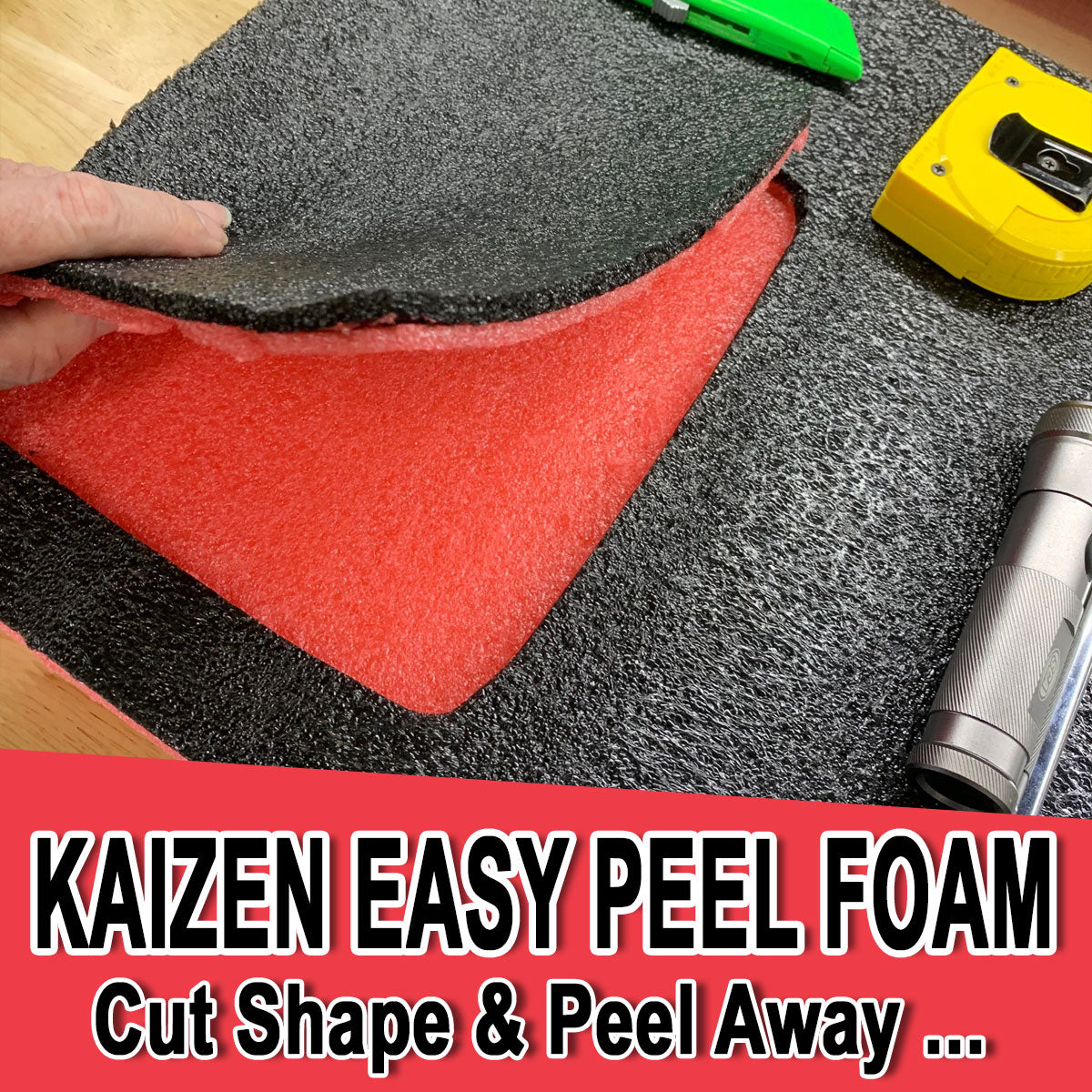 This Do-it-Yourself kit Cut and Peel Foam is also known as Kaizen Foam