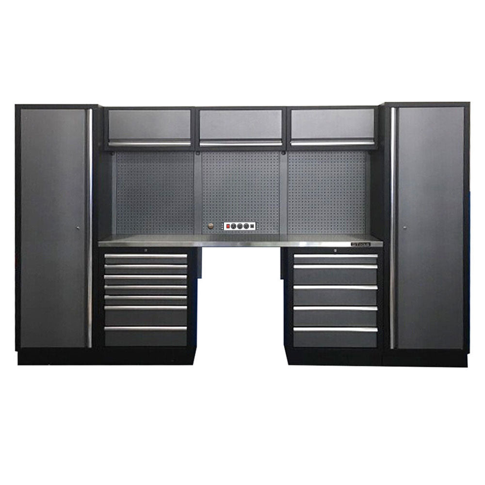 3.2M Workbench, Drawer & 2 x Single Door Tall Cabinet Set / GT-COMBO4 - Premium Tool Storage from GTools - Just $2751! Shop now at GTools